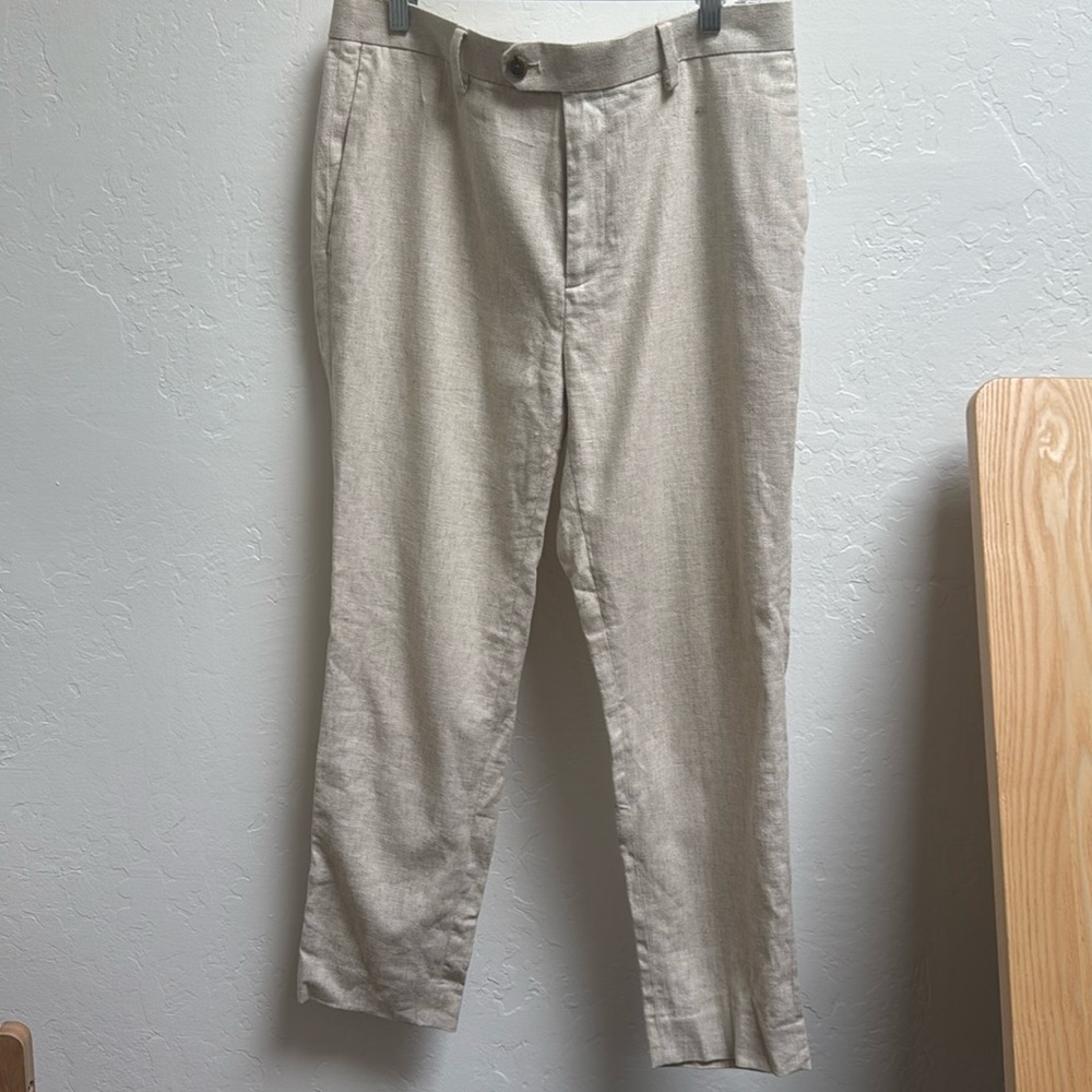 Banana republic men’s tailored cream herringbone trouser 32x30